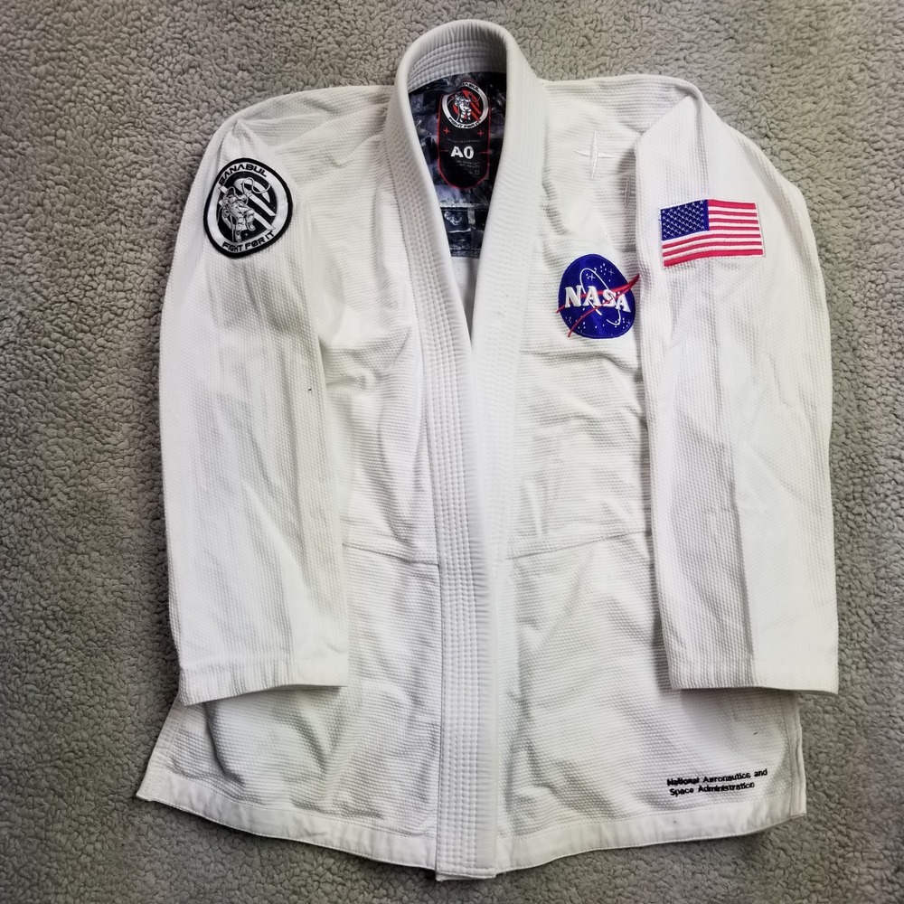 Jiu jitsu Gi Sanabul NASA A0 RARE White Space MMA TOP ONLY SEE DESC